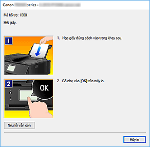 hình: Hiển thị lỗi Màn hình trạng thái Canon IJ