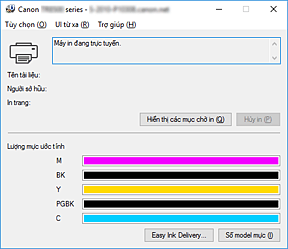 hình: Màn hình trạng thái Canon IJ