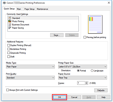 Imagen: Aceptar de la ficha Configuración rápida