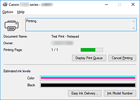 afbeelding: Canon IJ-statusmonitor