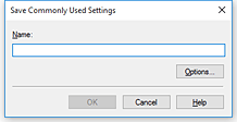 slika: pogovorno okno Save Commonly Used Settings