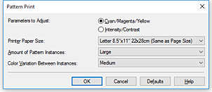 figure:Pattern Print dialog box