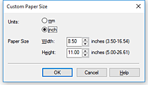 figure:Custom Paper Size dialog box