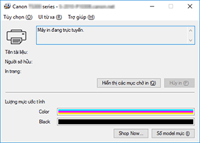 hình: Màn hình trạng thái Canon IJ