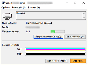 gambar: Monitor Status Canon IJ