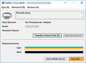 gambar: Monitor Status Canon IJ
