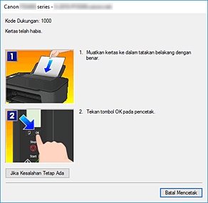 gambar: Tampilan Kesalahan Monitor Status Canon IJ