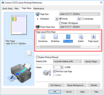 figura:Selectaţi Fit-to-Page pentru Page Layout din fila Page Setup