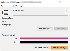 slika: aplikacija Canon IJ Status Monitor