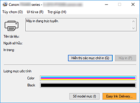 hình: Màn hình trạng thái Canon IJ