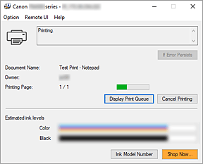 фигура: Canon IJ Status Monitor