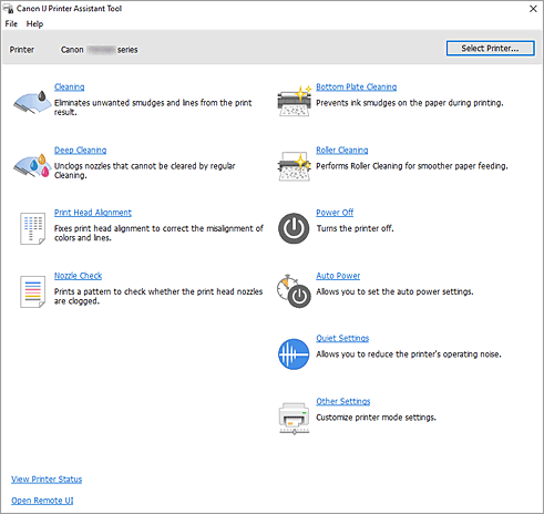 pav.: „Canon IJ Printer Assistant Tool“
