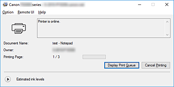 фигура: Canon IJ Status Monitor