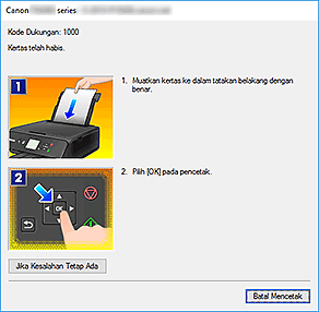 gambar: Tampilan Kesalahan Monitor Status Canon IJ