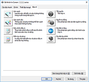 hình: Tab Bảo trì