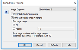 figure:Tiling/Poster Printing dialog box