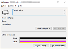 figura: Monitor di stato Canon IJ
