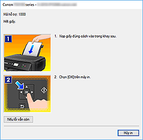 hình: Hiển thị lỗi Màn hình trạng thái Canon IJ