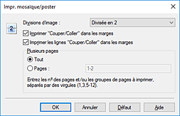 figure : Boîte de dialogue Impr. mosaïque/poster