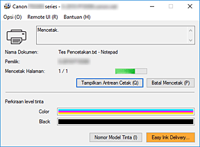 gambar: Monitor Status Canon IJ