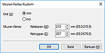 gambar: Kotak dialog Ukuran Kertas Kustom