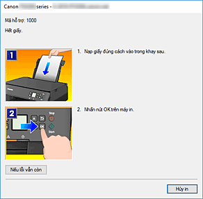 hình: Hiển thị lỗi Màn hình trạng thái Canon IJ