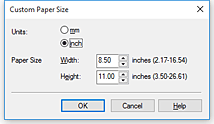 figure:Custom Paper Size dialog box