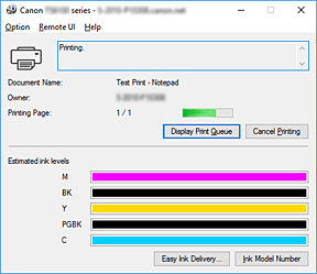 Imagen: Monitor de estado Canon IJ