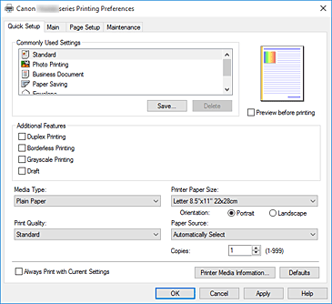 Imagen: ficha Configuración rápida