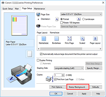figura:Stamp/Background... de pe fila Page Setup