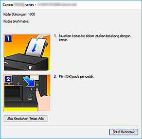 gambar: Tampilan Kesalahan Monitor Status Canon IJ
