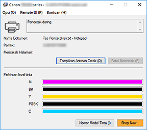 gambar: Monitor Status Canon IJ