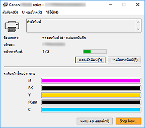 ภาพ: การตรวจดูแลสถานะ Canon IJ