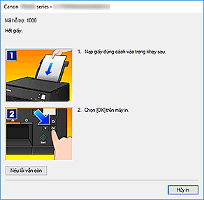 hình: Hiển thị lỗi Màn hình trạng thái Canon IJ