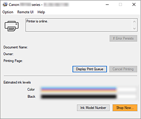 figure:Canon IJ Status Monitor