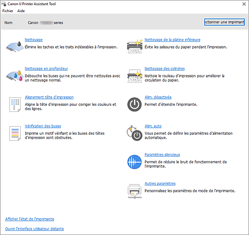 figure : Canon IJ Printer Assistant Tool