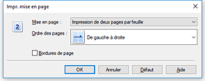 figure : Boîte de dialogue Impr. mise en page