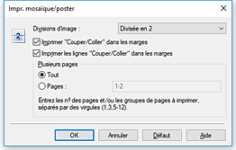 figure : Boîte de dialogue Impr. mosaïque/poster