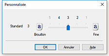 figure : Boîte de dialogue Personnalisée