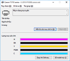 hình: Màn hình trạng thái Canon IJ