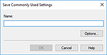 slika: pogovorno okno Save Commonly Used Settings