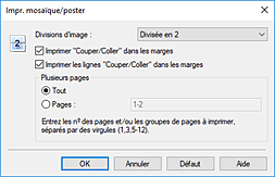 figure : Boîte de dialogue Impr. mosaïque/poster