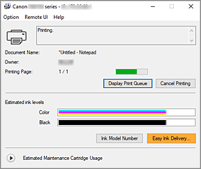 фигура: Canon IJ Status Monitor