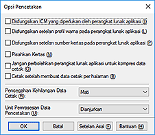 gambar: Kotak dialog Opsi Pencetakan