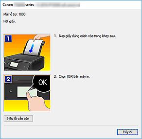 hình: Hiển thị lỗi Màn hình trạng thái Canon IJ