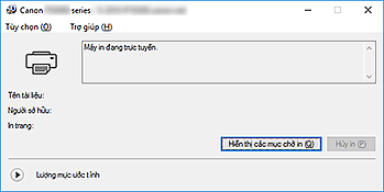 hình: Màn hình trạng thái Canon IJ