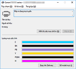 hình: Màn hình trạng thái Canon IJ