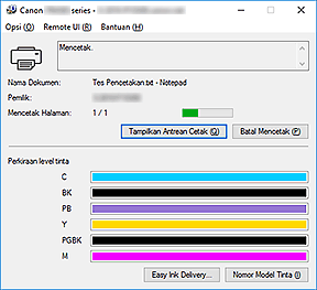 gambar: Monitor Status Canon IJ
