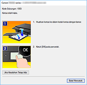 gambar: Tampilan Kesalahan Monitor Status Canon IJ