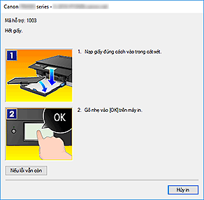 hình: Hiển thị lỗi Màn hình trạng thái Canon IJ